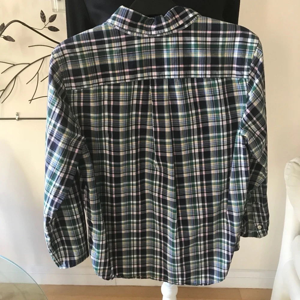 Ralph Lauren Polo 100% cotton Plaid Button Down Shirt Boys size Large (14-16)